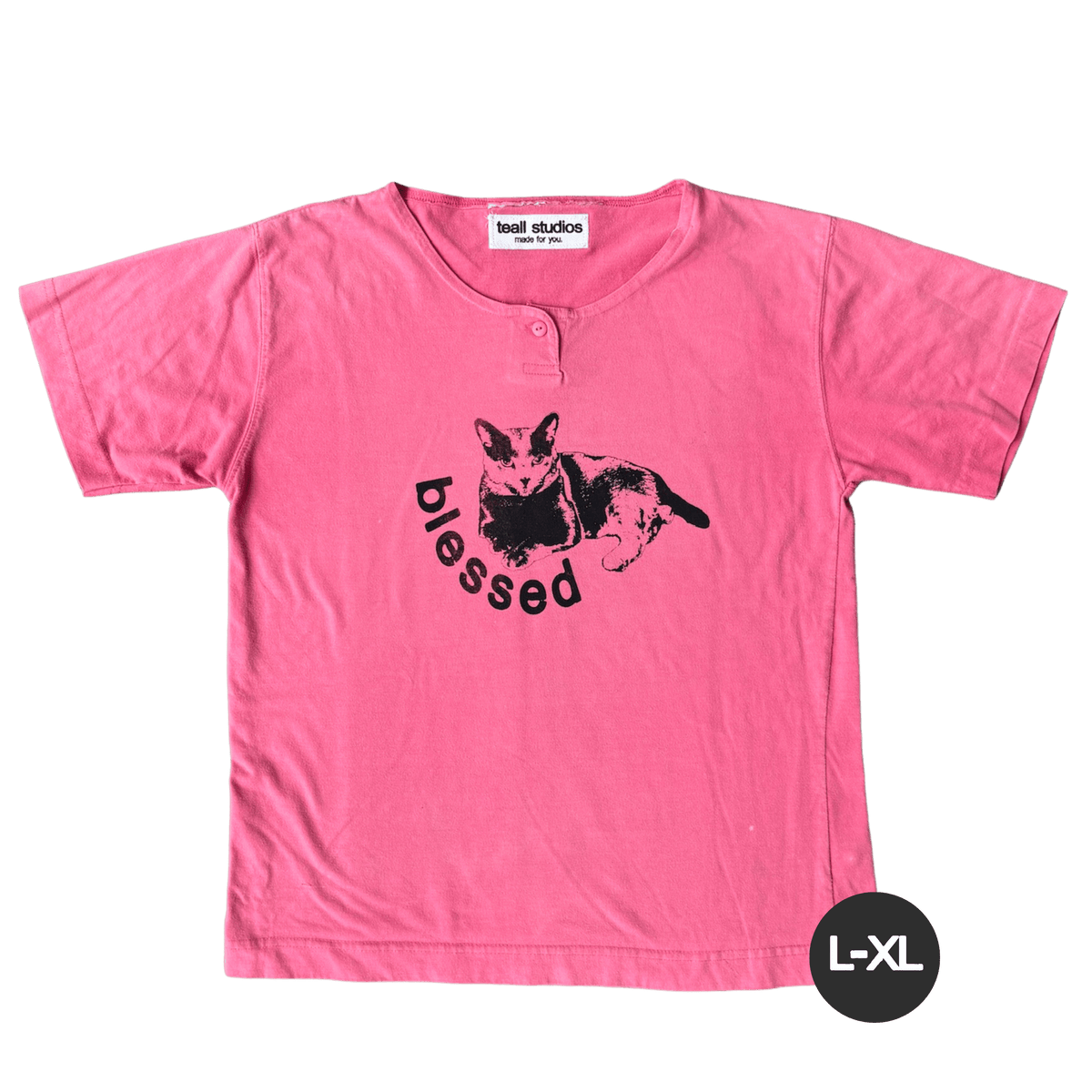 blessed pink button top