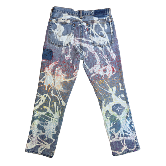 iridescent jeans