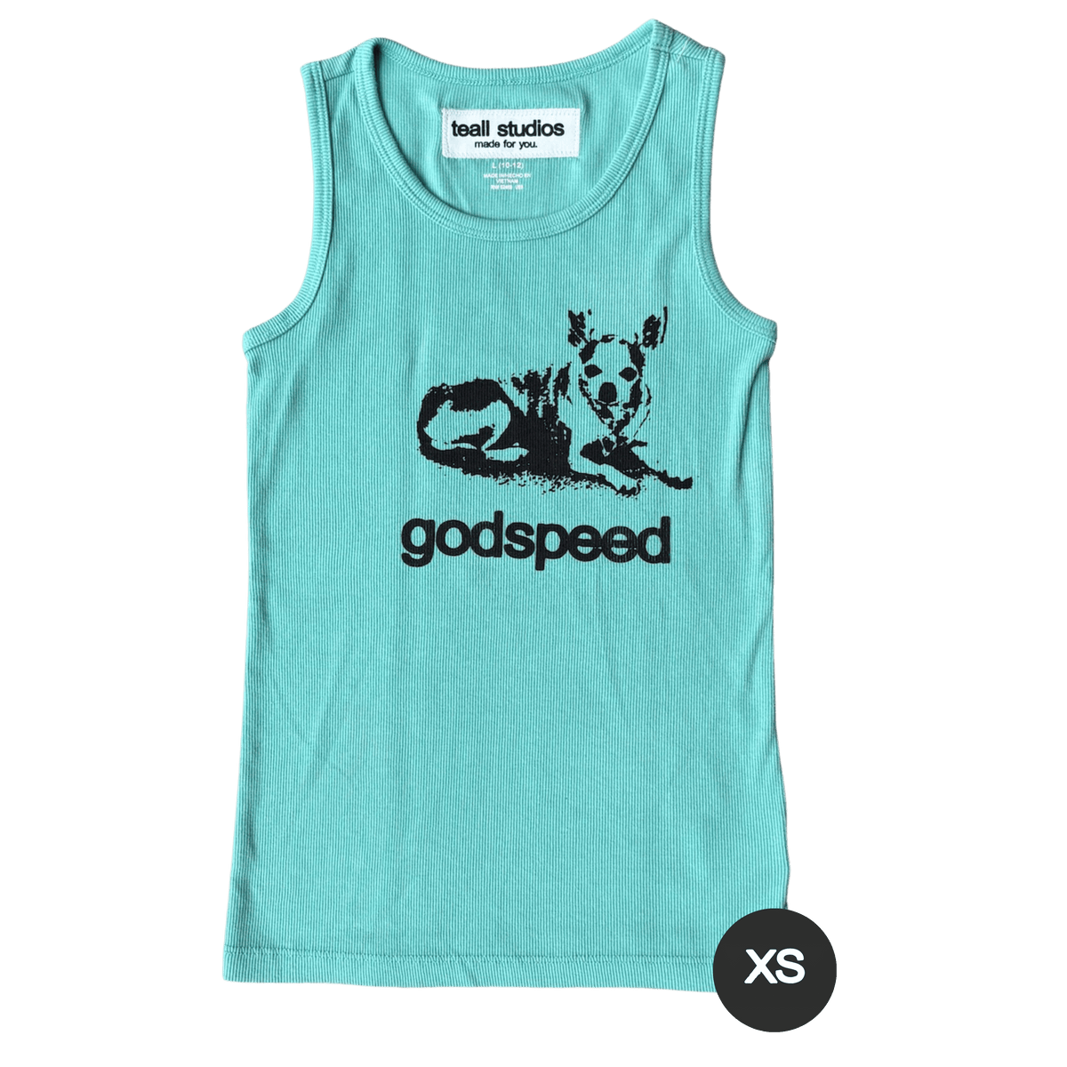godspeed chihuahua teal tank top