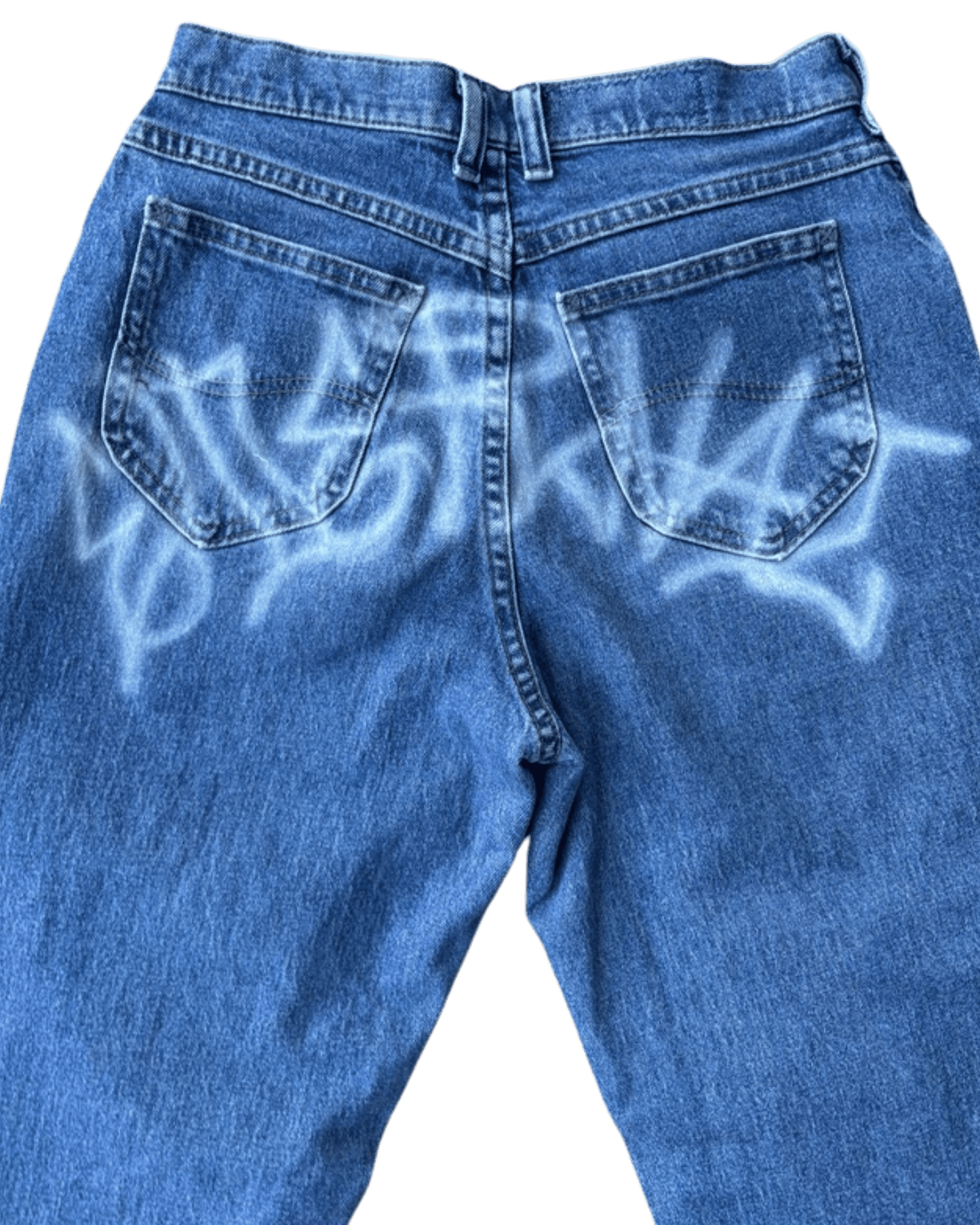 patchwork blue jeans