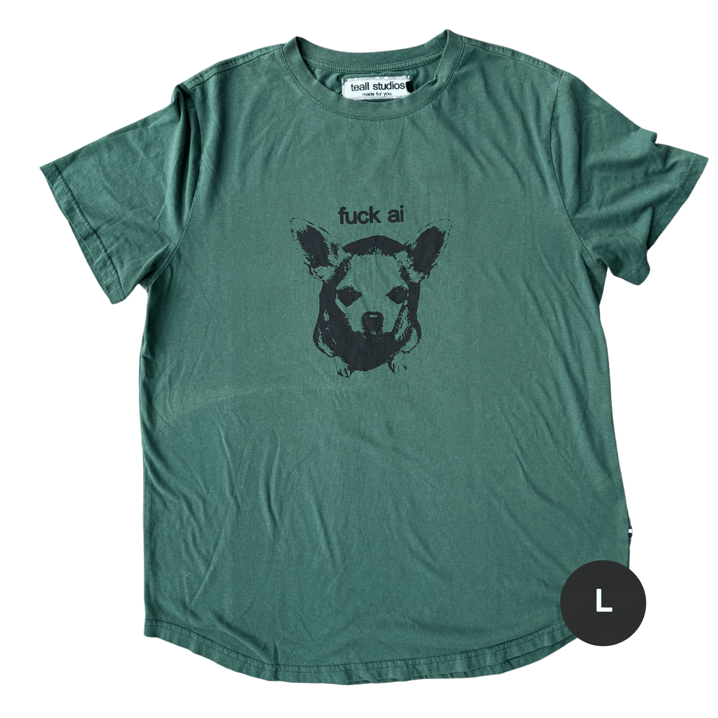 f**k ai hunter green t-shirt