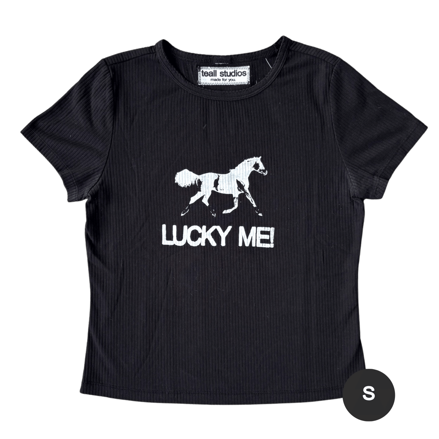 lucky me! black crop top