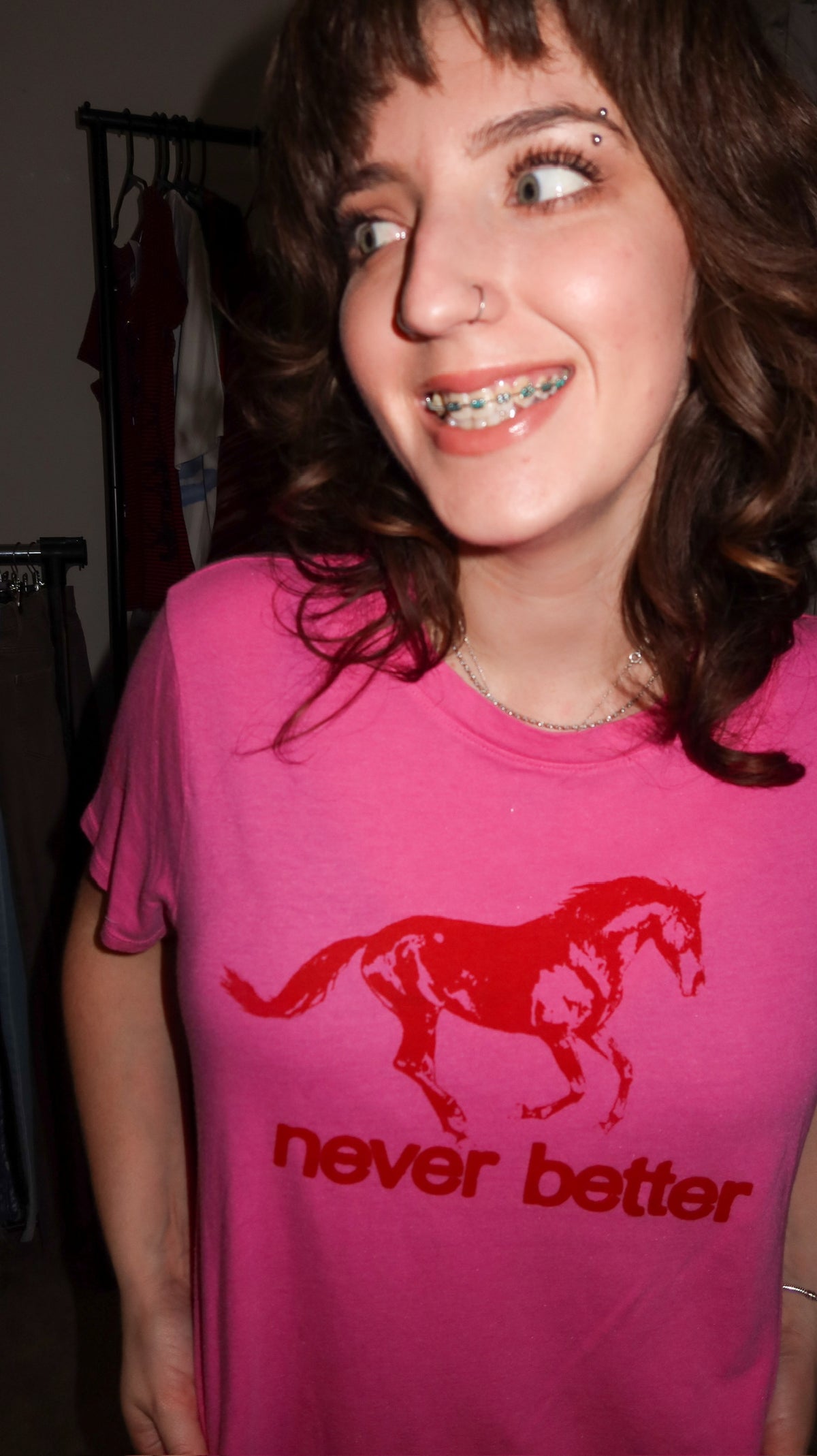 never better pink tee