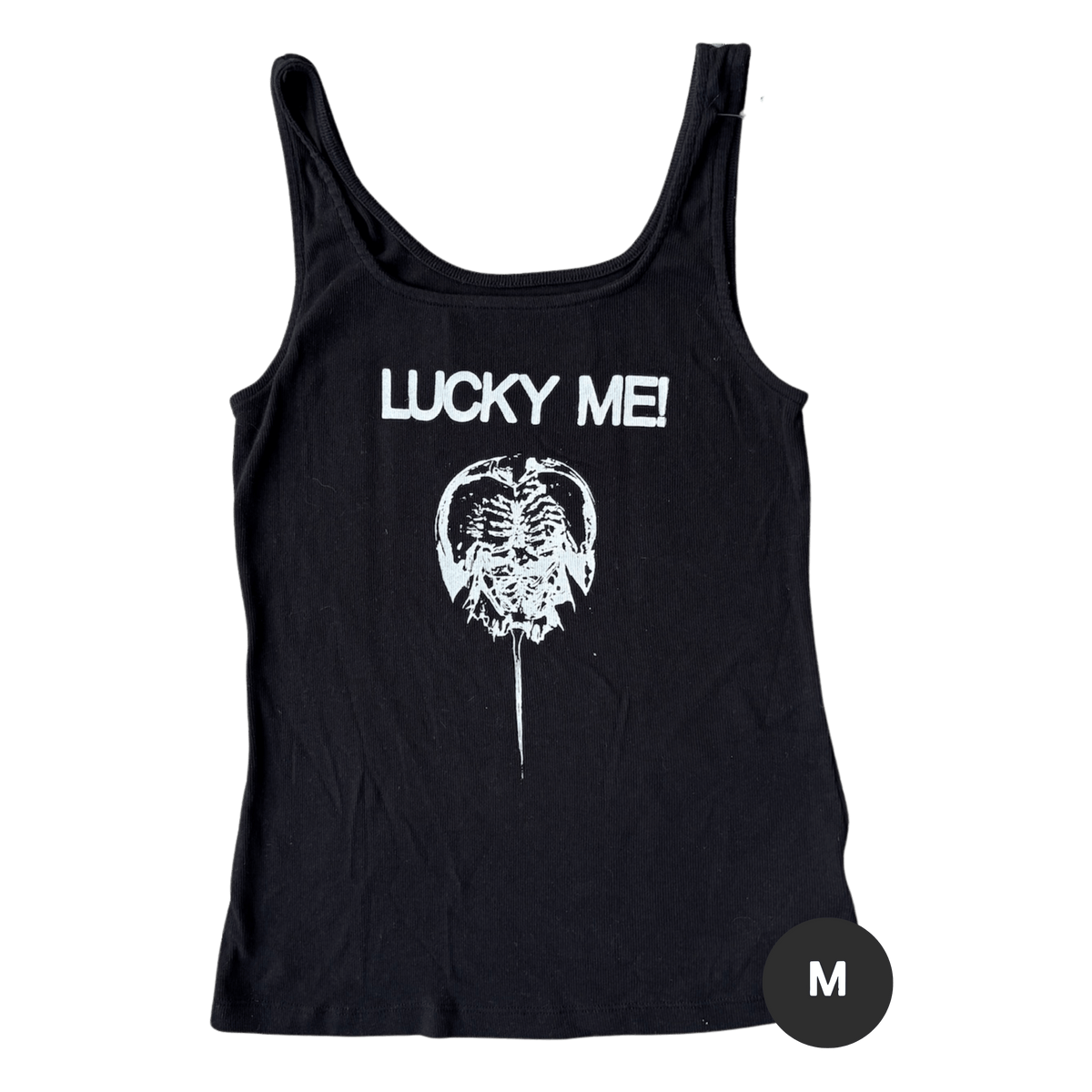 lucky me! black cropped tank top