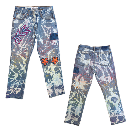 iridescent jeans