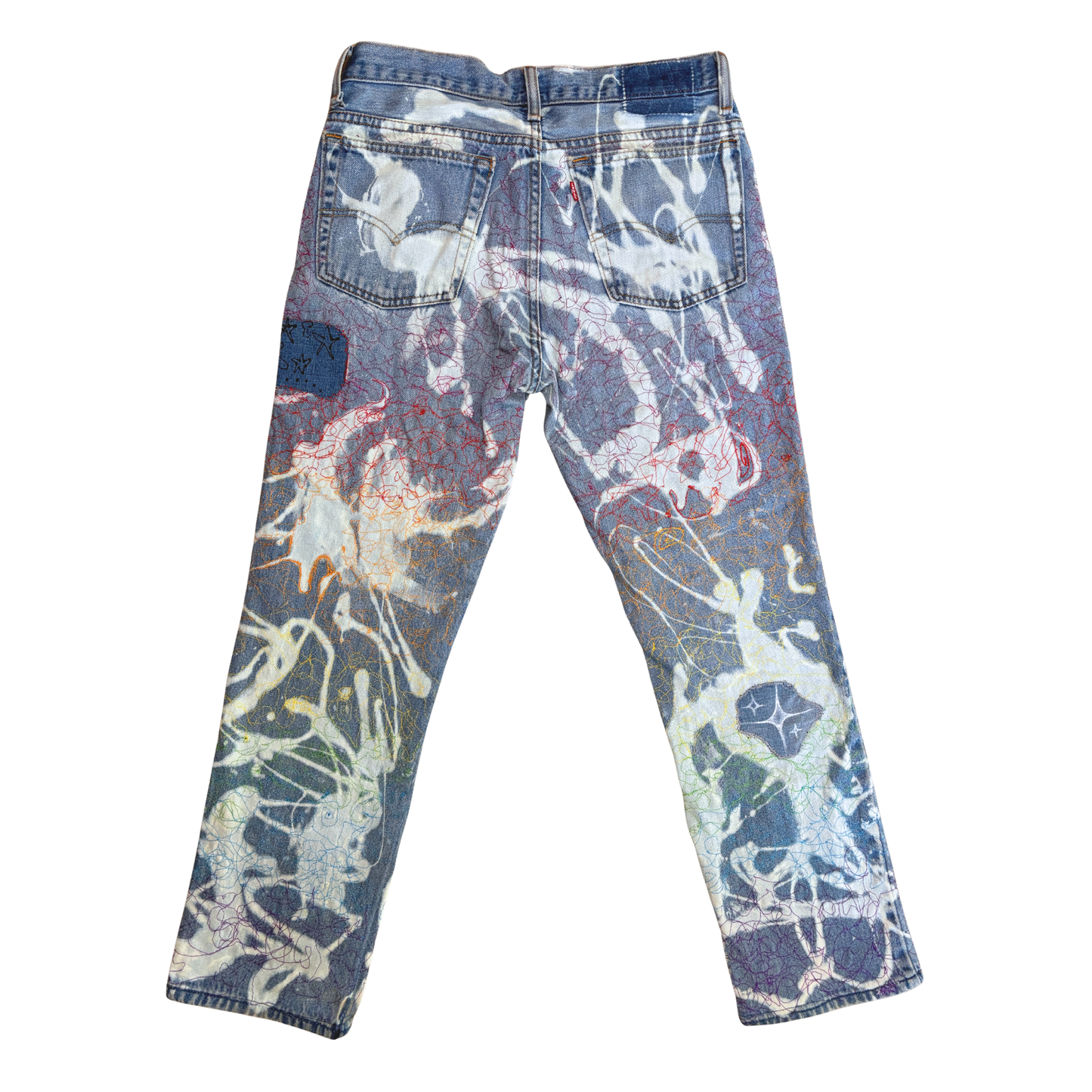 iridescent jeans