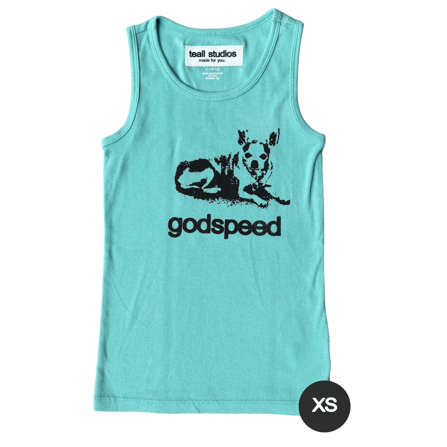 godspeed chihuahua teal tank top