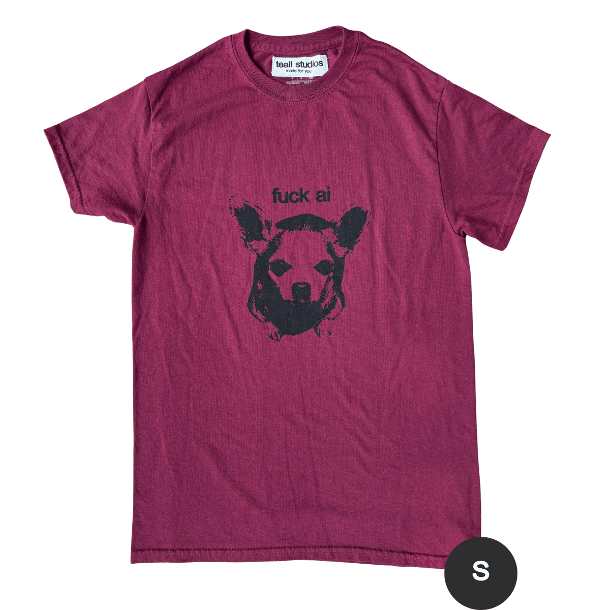 f**k ai maroon t-shirt