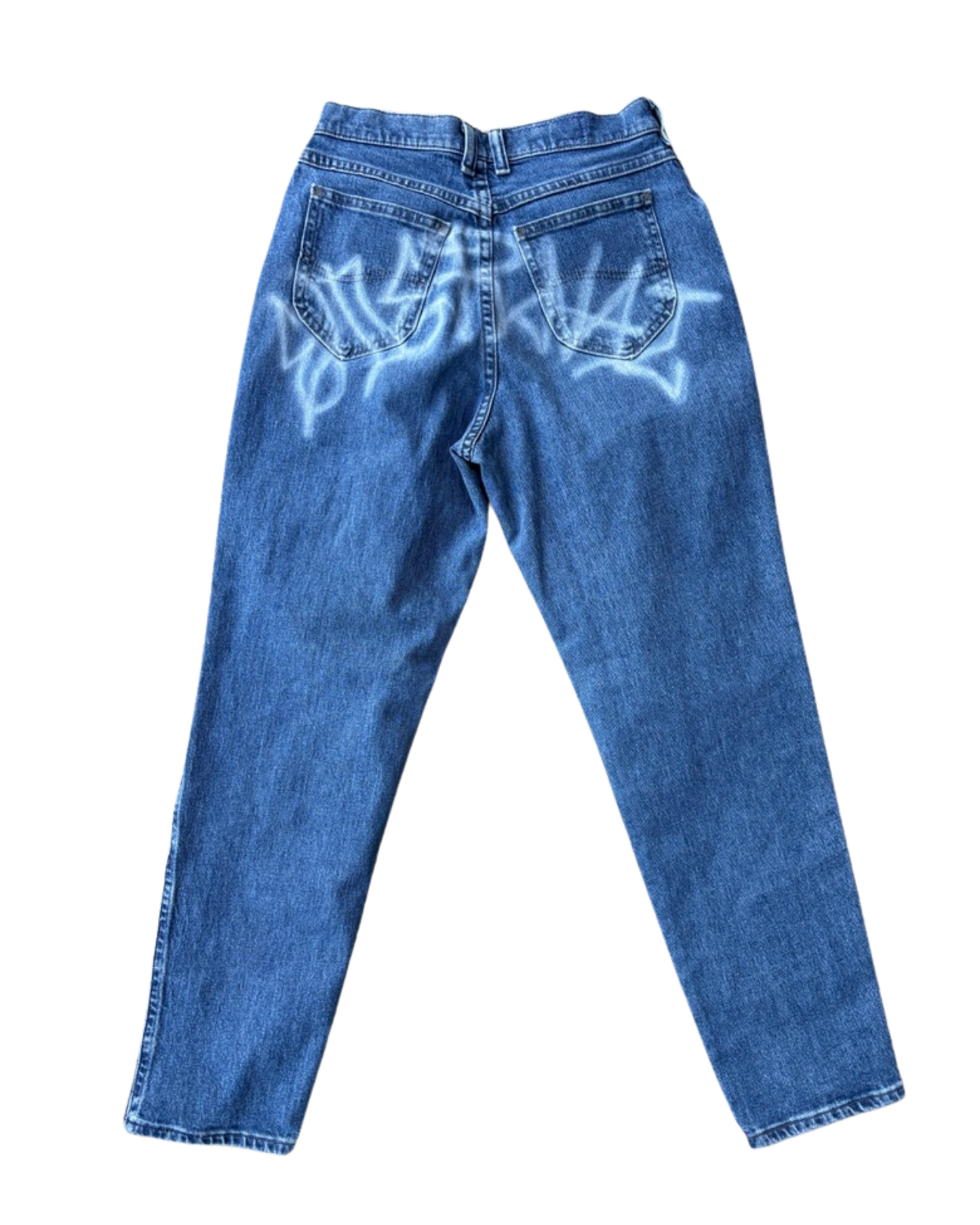 patchwork blue jeans