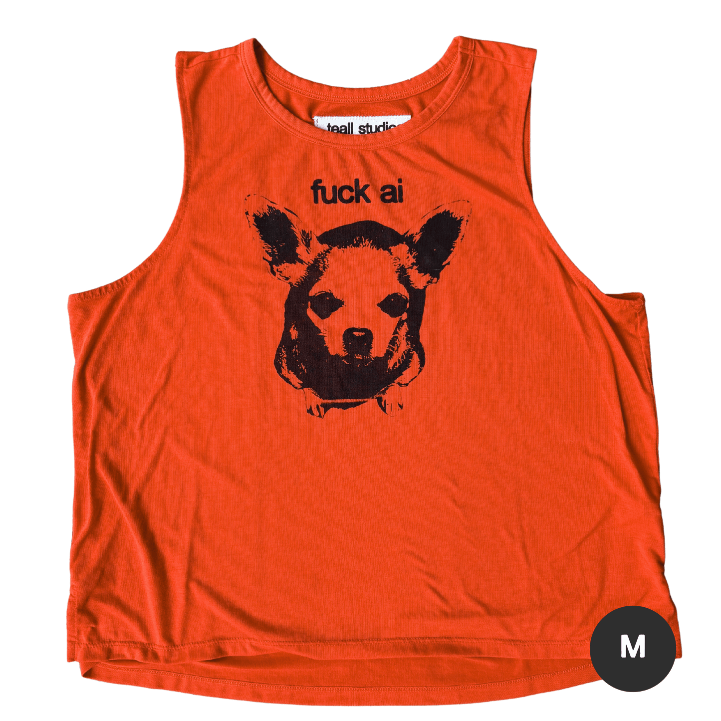 f**k ai orange athletic tank top