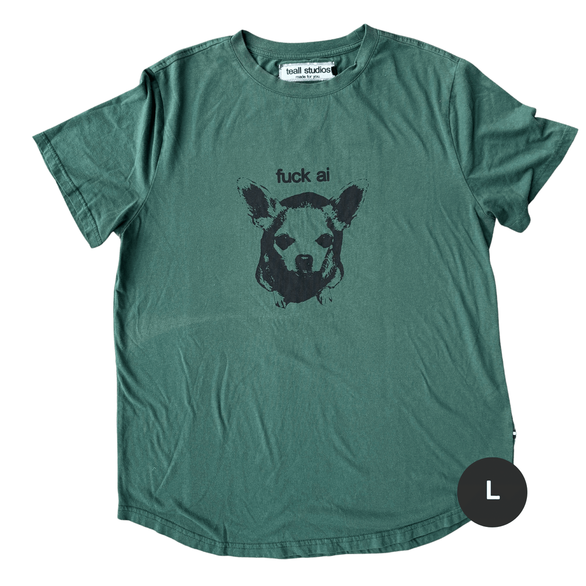 f**k ai hunter green t-shirt