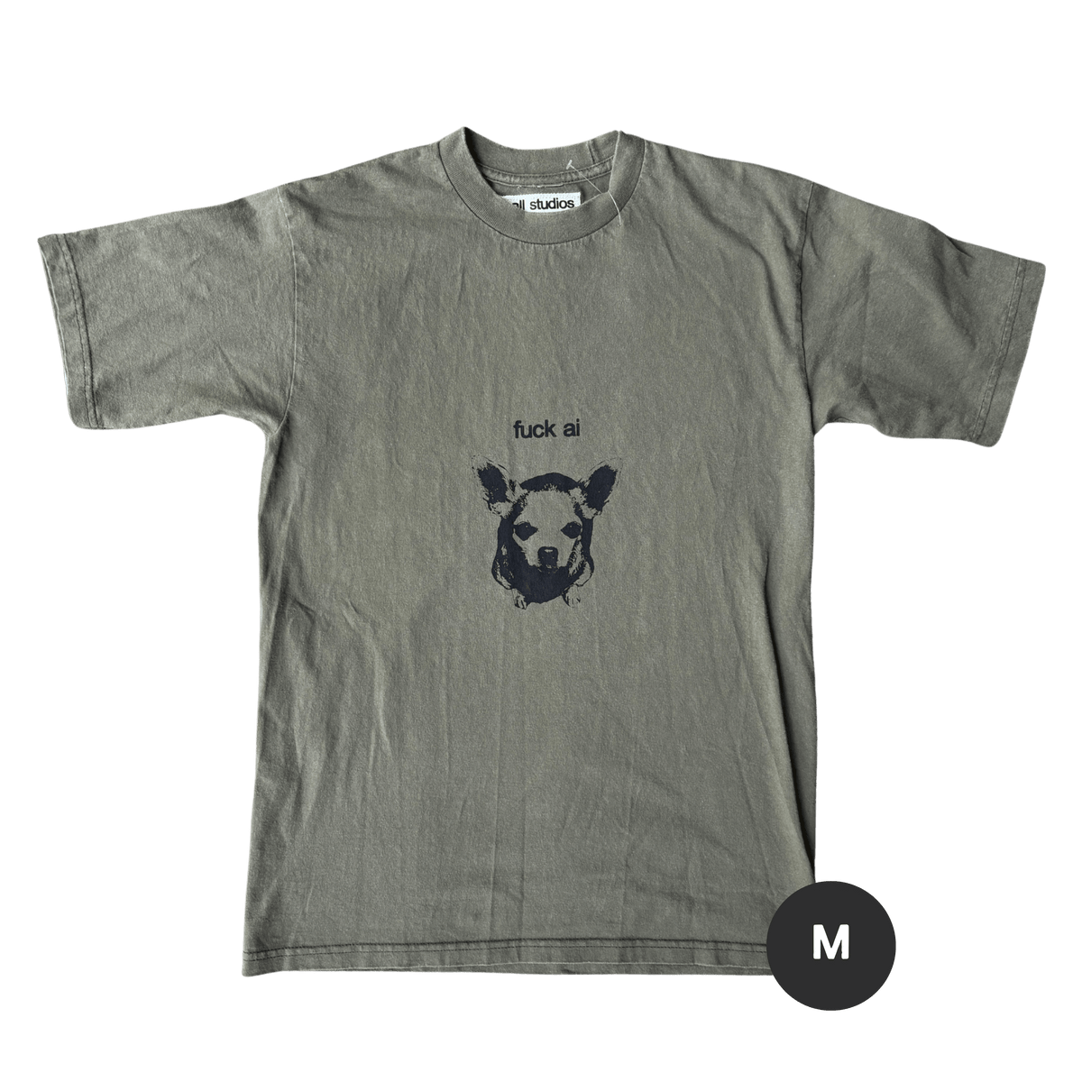 f**k ai olive green t-shirt