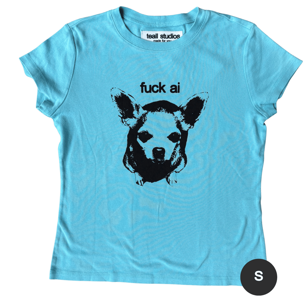 f**k ai turquoise tee