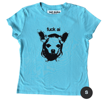 f**k ai turquoise tee