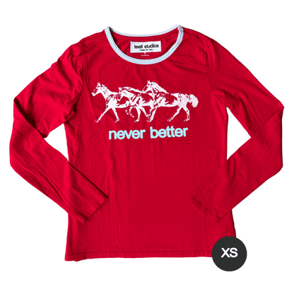 never better red long sleeve