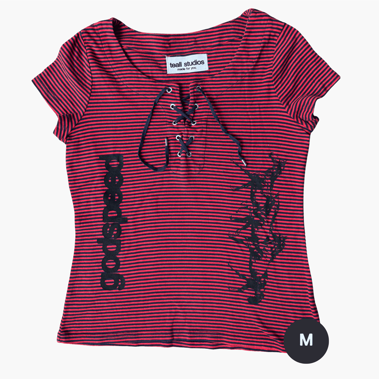 godspeed striped lace up blouse