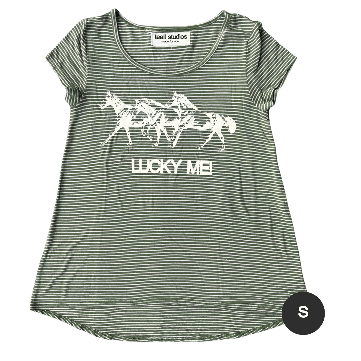 lucky me! striped green tee