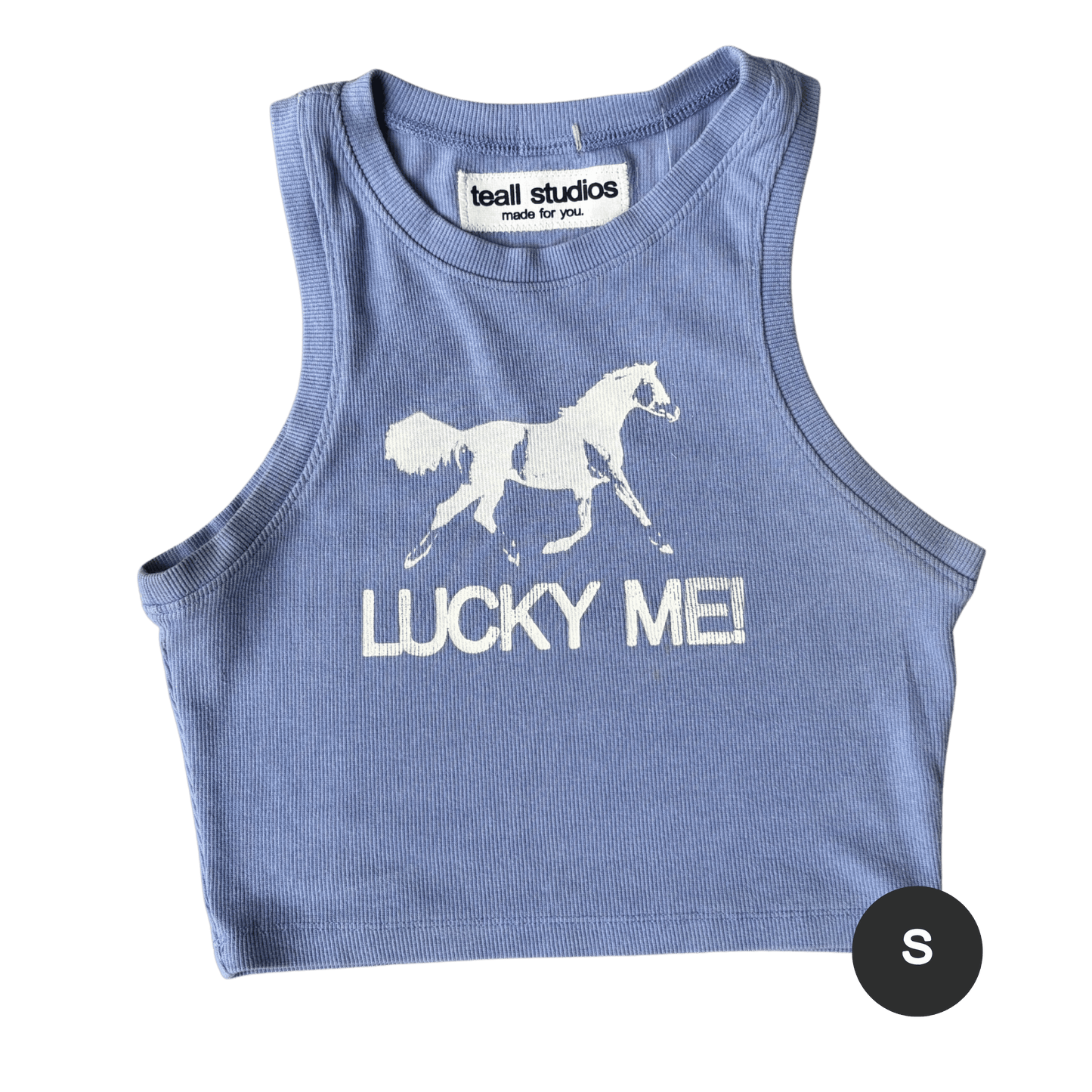 lucky me! periwinkle crop top