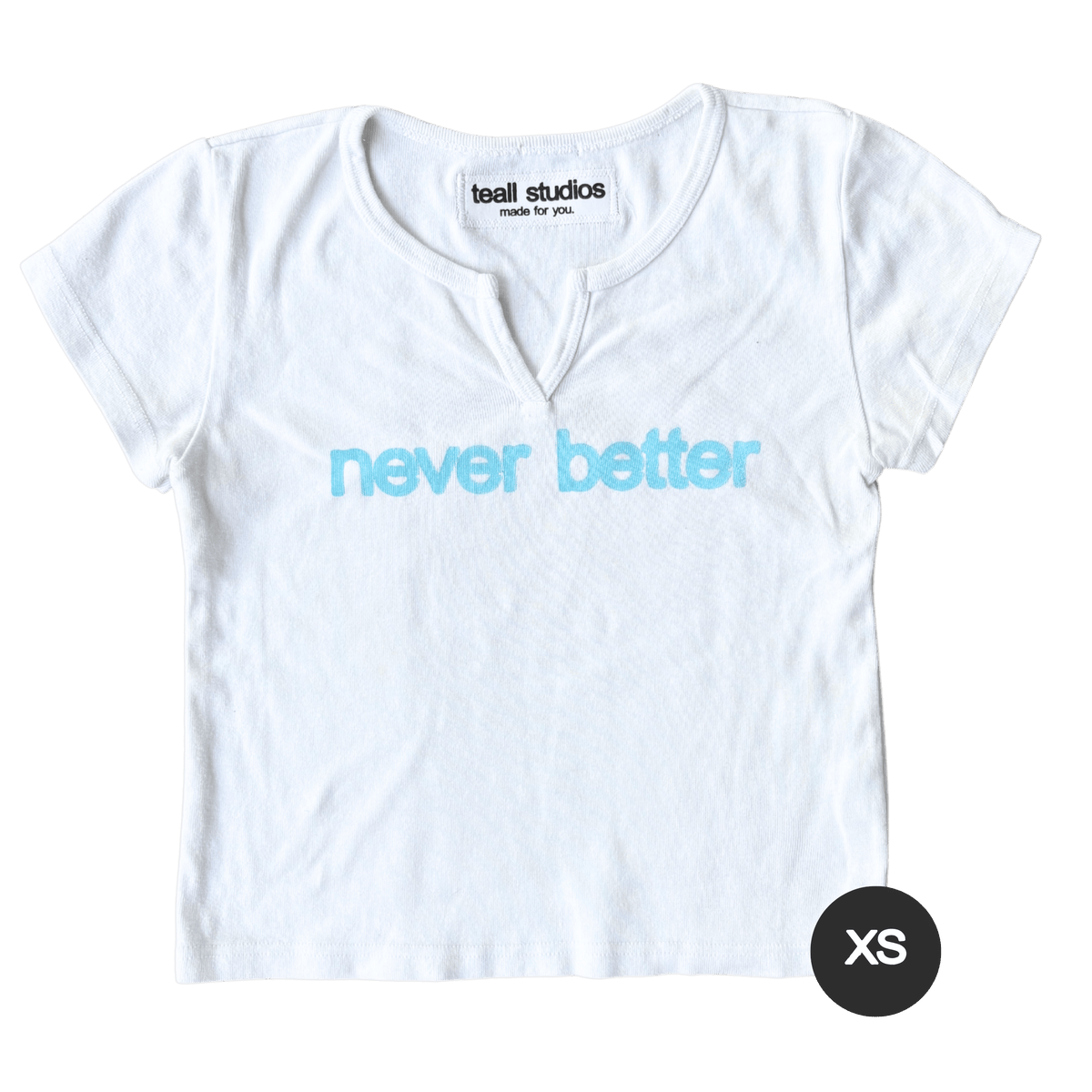 never better white crop top