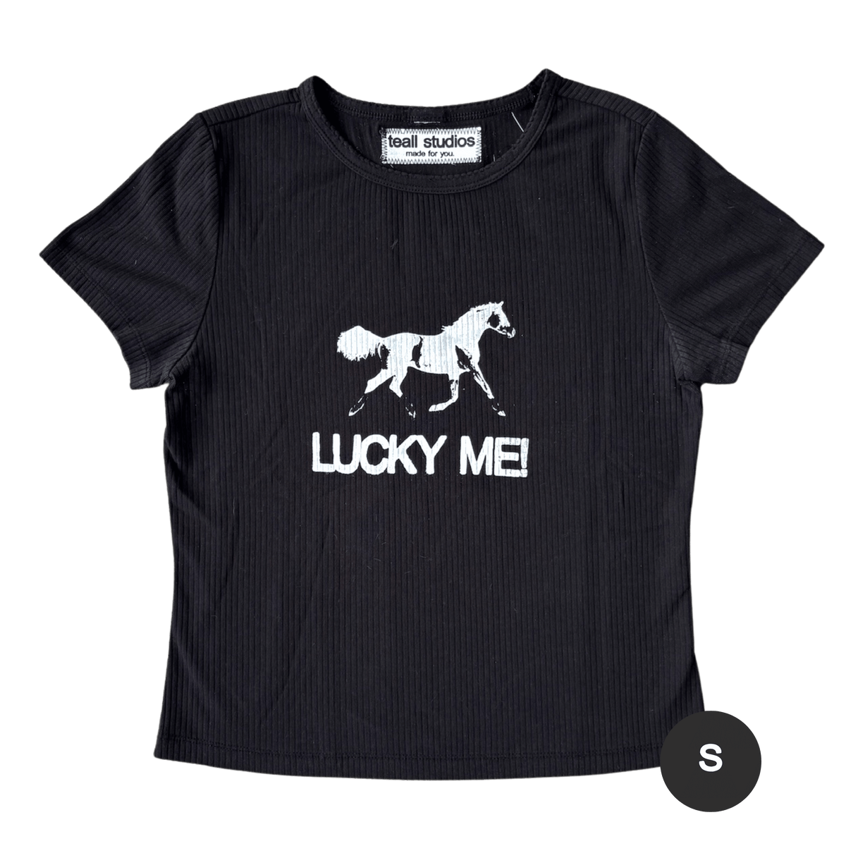 lucky me! black crop top